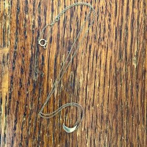 18K Gold Crescent Moon Necklace 16”-18”